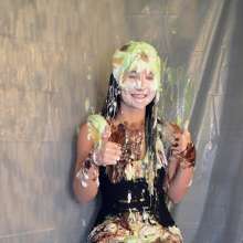 FunFilled Photography: Mallory's Pie and Slime Trivia Challenge in a Dress!
