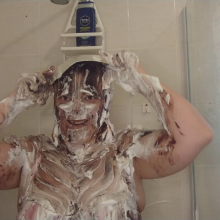 Darkabyss445: Messy Chocolate Cream Pies in the Shower