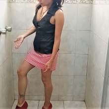 MadelineOasis: Clara's Striped Skirt and Satin Top Shower Sex Scene