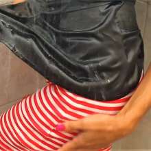 MadelineOasis: Clara's Striped Skirt and Satin Top Shower Sex Scene