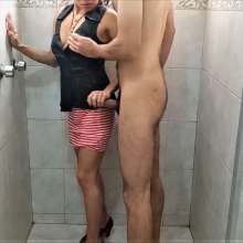 MadelineOasis: Clara's Striped Skirt and Satin Top Shower Sex Scene