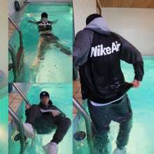 vstyle83: Pool Time in Nike Tech Sweatpants and Nike Air Hoodie