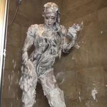 Jayce: PVC Maid+boots, Gloves+ Foam Covered, Soaped+Fucked Hard!