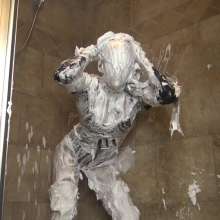 Jayce: PVC Maid+boots, Gloves+ Foam Covered, Soaped+Fucked Hard!