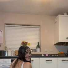 WAMfuns Messy Forfeits: Queen Peach Black Gunge In Swimsuit