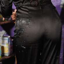 DungeonMasterOne: Satin Pyjama Jumpsuits: Kinky Messy Lesbian Fun!
