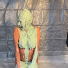 Slimed Models: Vanessa Gets Green Fish Slimed