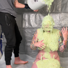 Slimed Models: We Scooped Up All The Slop on the Floor, and Slimed Kazzy With It!