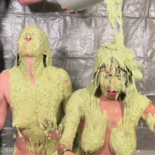 Slimed Models: Kali and Ivy Slimed Naked Together