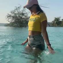WetPlace: Stunning Anny Enjoying In The Pool Near The Beach