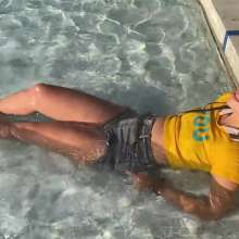 WetPlace: Stunning Anny Enjoying In The Pool Near The Beach