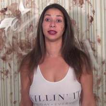 Anglefan: Jen Capone loves getting pied by a nude guy!