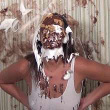 Anglefan: Jen Capone loves getting pied by a nude guy!