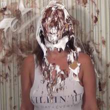 Anglefan: Jen Capone loves getting pied by a nude guy!
