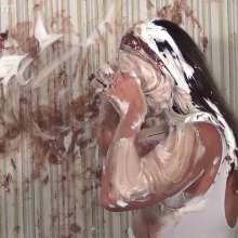 Anglefan: Jen Capone loves getting pied by a nude guy!