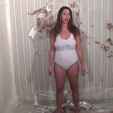 Anglefan: Jen Capone loves getting pied by a nude guy!