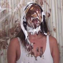 Anglefan: Jen Capone loves getting pied by a nude guy!