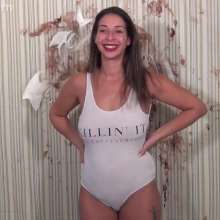 Anglefan: Jen Capone loves getting pied by a nude guy!