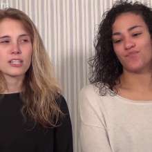 Anglefan: Ava and Arielle can't escape the pies!