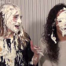 Anglefan: Ava and Arielle can't escape the pies!