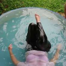 Darkabyss445: Wetlook in My Leather Pants in the Pool