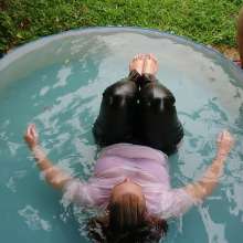 Darkabyss445: Wetlook in My Leather Pants in the Pool