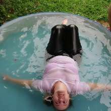 Darkabyss445: Wetlook in My Leather Pants in the Pool