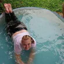 Darkabyss445: Wetlook in My Leather Pants in the Pool