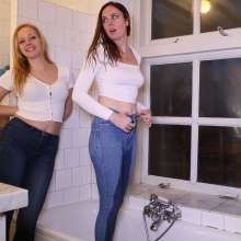 eileenvogel: W401 Eileen and Leila in see-through white tops
