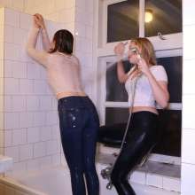 eileenvogel: W401 Eileen and Leila in see-through white tops