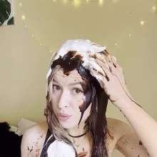 Mia_Mur: A Lot of Chocolate and Cream Pies on My Blonde Hair!