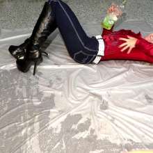 Tight and Wet Clothes: An Oil and Water Tight Jeans and Stiletto Boots Video
