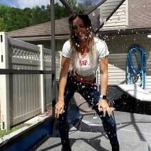 Tight and Wet Clothes: A Soaking Wearing Skinny Jeans and White Shirt