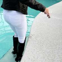 Tight and Wet Clothes: A White Jeans Swim