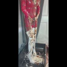 Jayce: Catsuit + Boots Filling-fluffy Gunge+insert Vibrator 2 Nude!