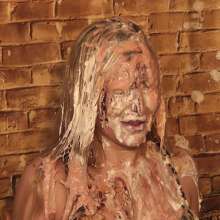 RevSlymsford: Cherry's Tied-up Dungeon Lingerie Pie Punishment