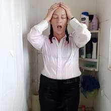 Thefetishgirl: Getting Wet in My White Blouse