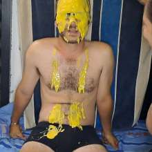 Thefetishgirl: Hotstuff Gets Messy with Custard While Being Blind Folded