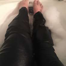 WAMBoss Chris: Wet Jeans and Wet Leather Pants