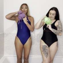 WAMfuns Messy Forfeits: Kacie and Natalia Swimsuit Filling Challenge
