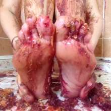 Big_Tits_Gunge: Lauren Topless In Her Sticky and Sweet Foot Fetish Video