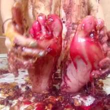 Big_Tits_Gunge: Lauren Topless In Her Sticky and Sweet Foot Fetish Video