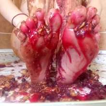 Big_Tits_Gunge: Lauren Topless In Her Sticky and Sweet Foot Fetish Video