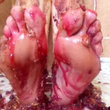 Big_Tits_Gunge: Lauren Topless In Her Sticky and Sweet Foot Fetish Video