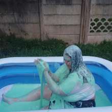 Darkabyss445: Leather Skirt and White Shirt Slimed
