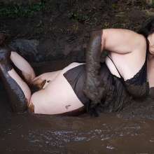 Darkabyss445: Lingerie and Naughty in the Mud