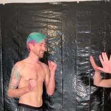 Slimed Models: Male Vs. Female Strip Rock, Paper, Scissors and Slime