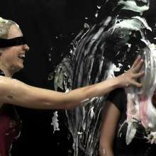 RevSlymsford: Pin The Pie: Blind-folded Annabelle Pies Messy Jessie