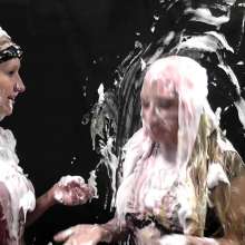 RevSlymsford: Pin The Pie: Blind-folded Annabelle Pies Messy Jessie