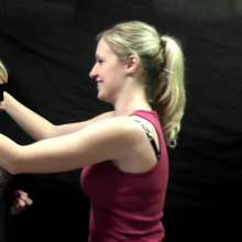 RevSlymsford: Pin The Pie!:  Blind-folded, Jessie Must Try + Pie Annabelle